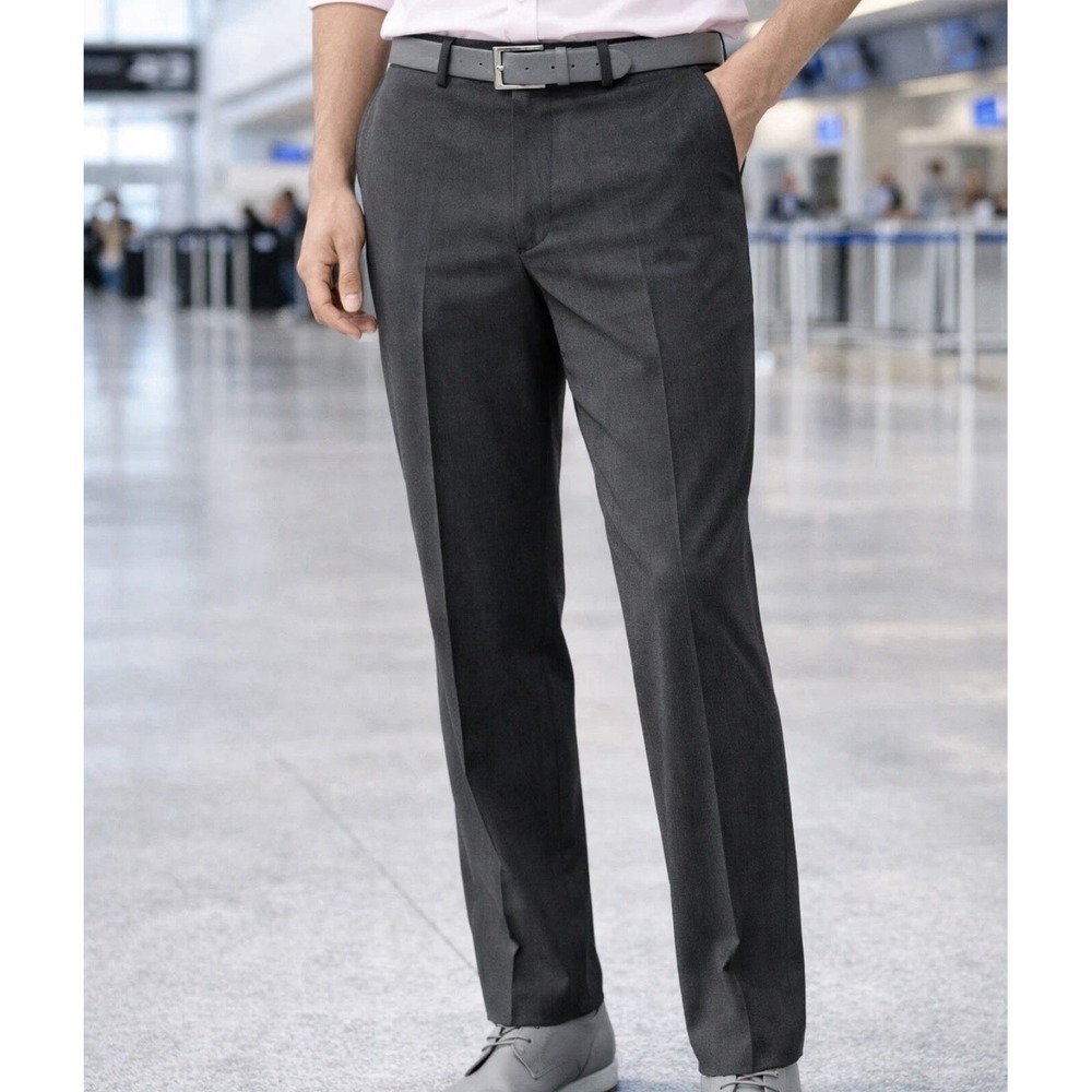 Mens BRAGGI Dress Pants Slacks Louis Raphael - Flat Grey Monty 40x32 Weave NEW!